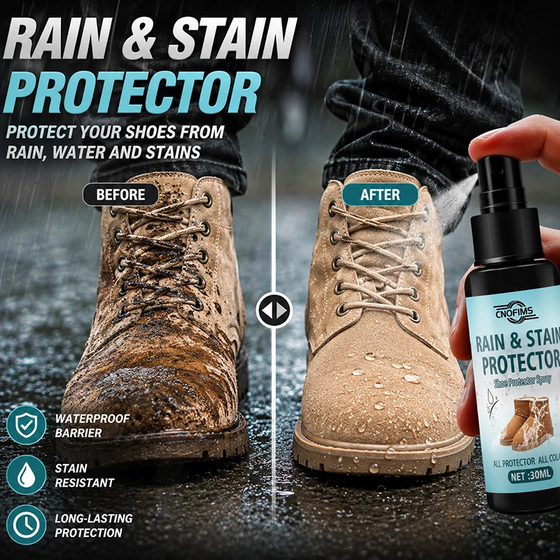 Waterproof Spray for Shoes, Water Repellent Coating for Leather, Canvas and Suede, Protects from Rain and Mud