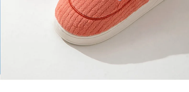 Cotton Slippers Female Couple Home Hair Slippers Non-Slip and Wear-Resistant Cartoon Indoor Warm Slippers Male Winter Home Use