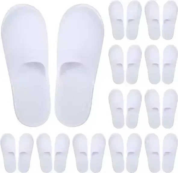 2-30pairs Unisex White Disposable Slippers for Guest Non Slip Hotel Slippers Spa Slippers Bulk Indoor Slipper for Women Men