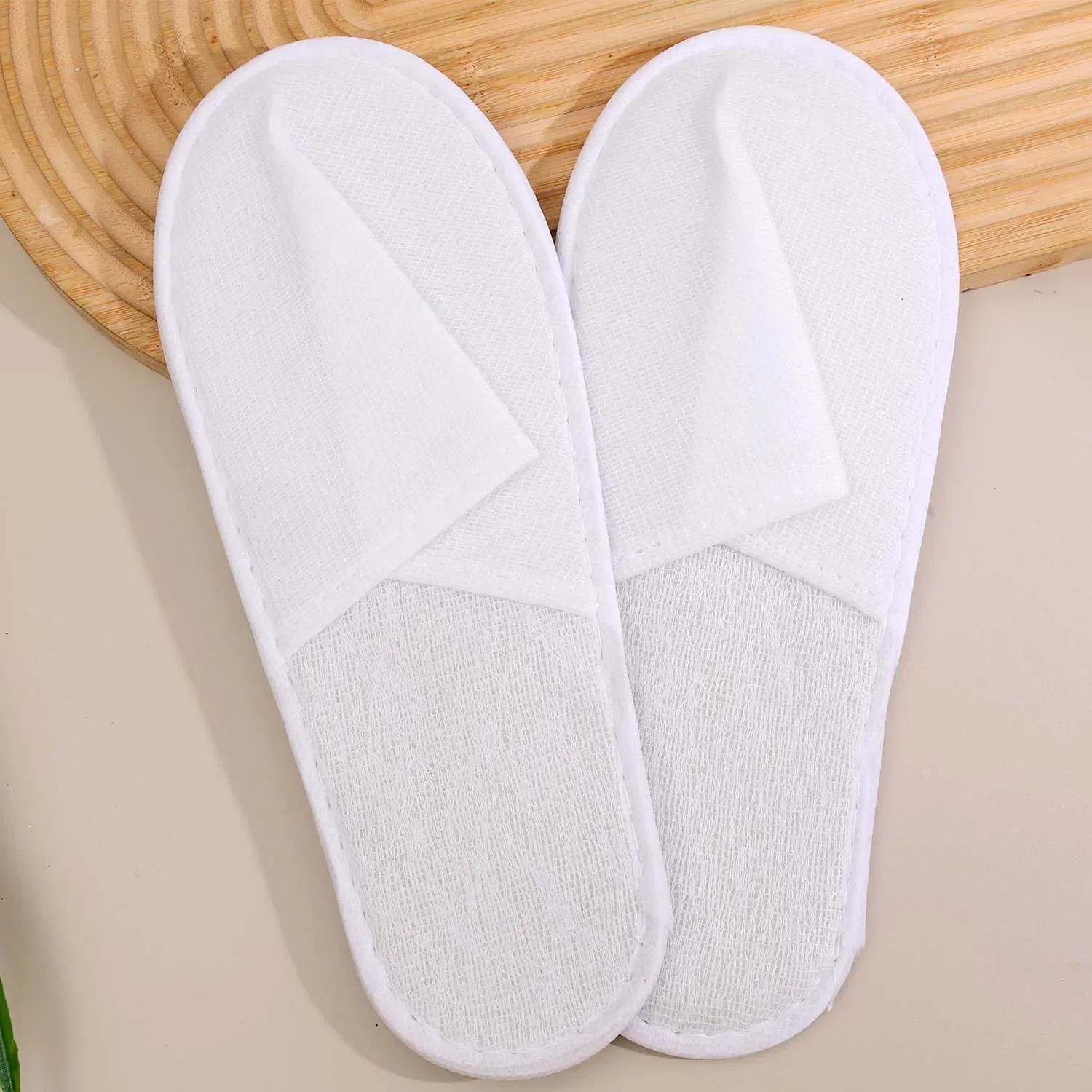 2-30pairs Unisex White Disposable Slippers for Guest Non Slip Hotel Slippers Spa Slippers Bulk Indoor Slipper for Women Men