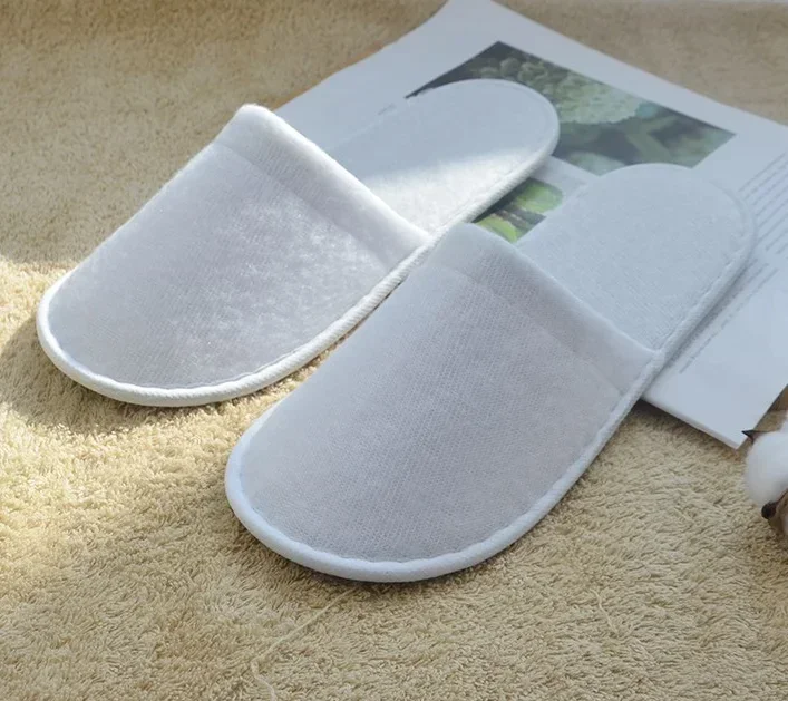 2-30pairs Unisex White Disposable Slippers for Guest Non Slip Hotel Slippers Spa Slippers Bulk Indoor Slipper for Women Men