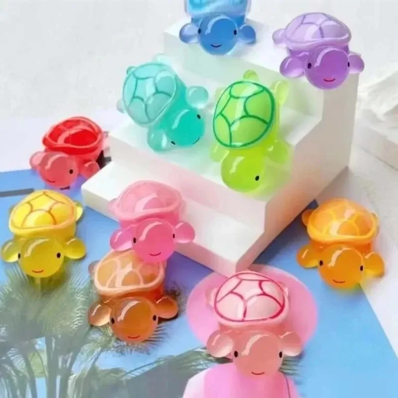 Cute Cartoon Luminous Turtle Shoe Charms - Whole Set DIY Garden Shoe Accessories Designer Shoe Decoration for Girls Gift