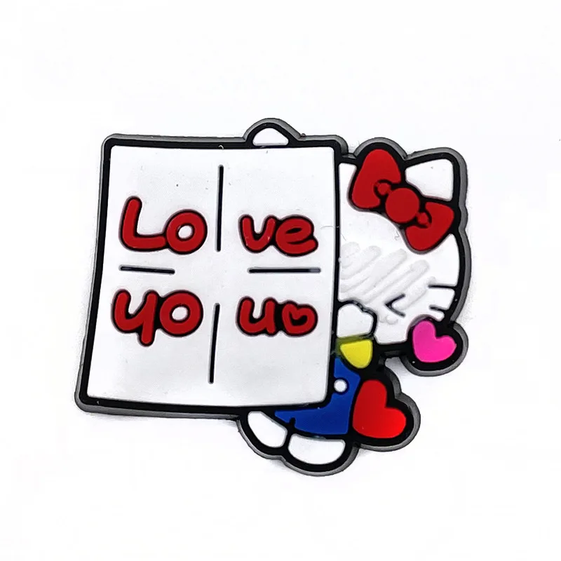 24Pcs/Lot Hello Kitty PVC Shoe Charms Pink Bow Strawberry Cupcake Detachable Clog Shoe DIY Decor Accessories Gift