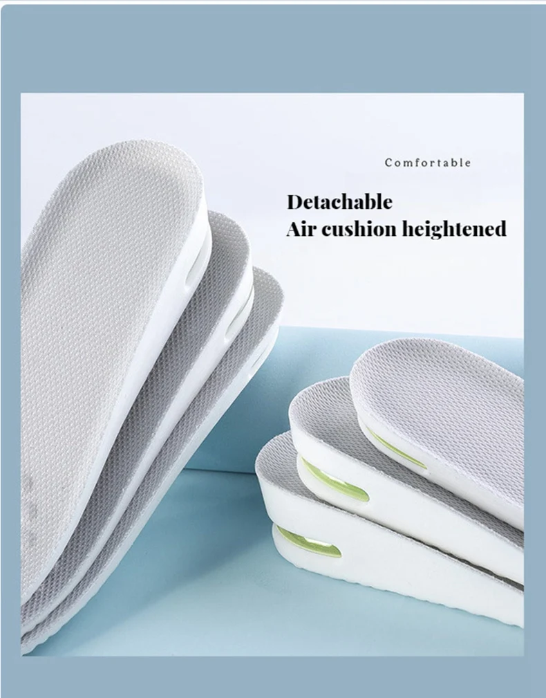 Height Increase Insole for Feet Comfort Plantar Fasciitis Shoes Insoles Men Women Sports Air Shock Absorbing Shoe Pads 1/2Pair