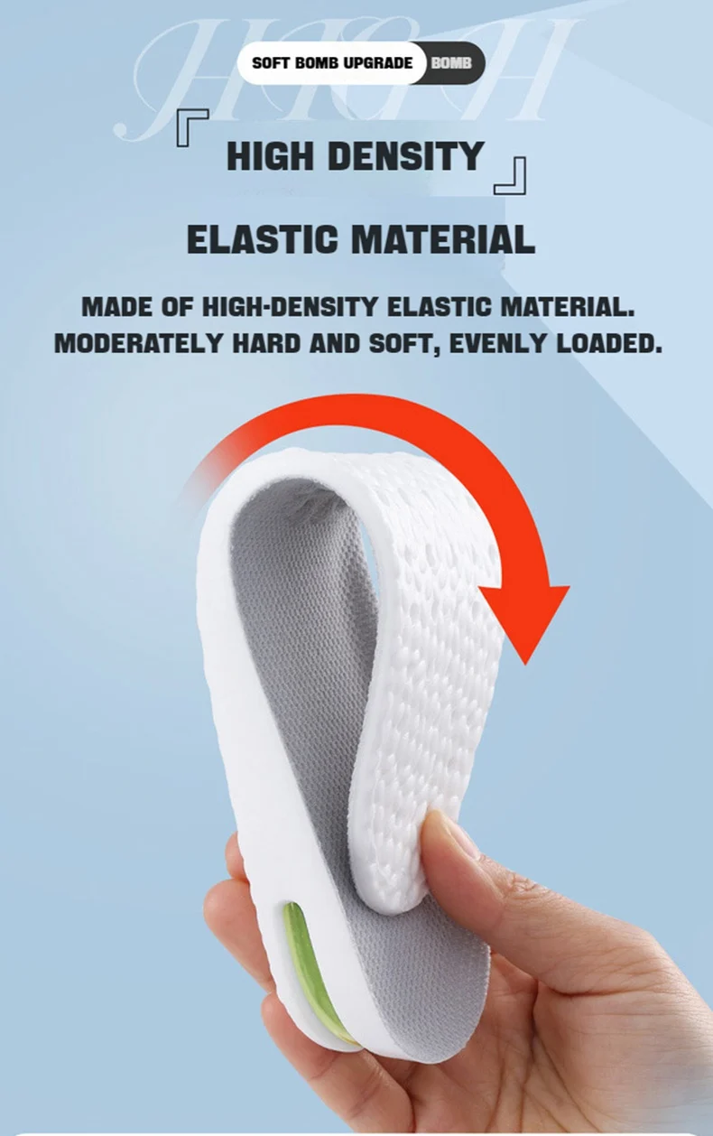 Height Increase Insole for Feet Comfort Plantar Fasciitis Shoes Insoles Men Women Sports Air Shock Absorbing Shoe Pads 1/2Pair