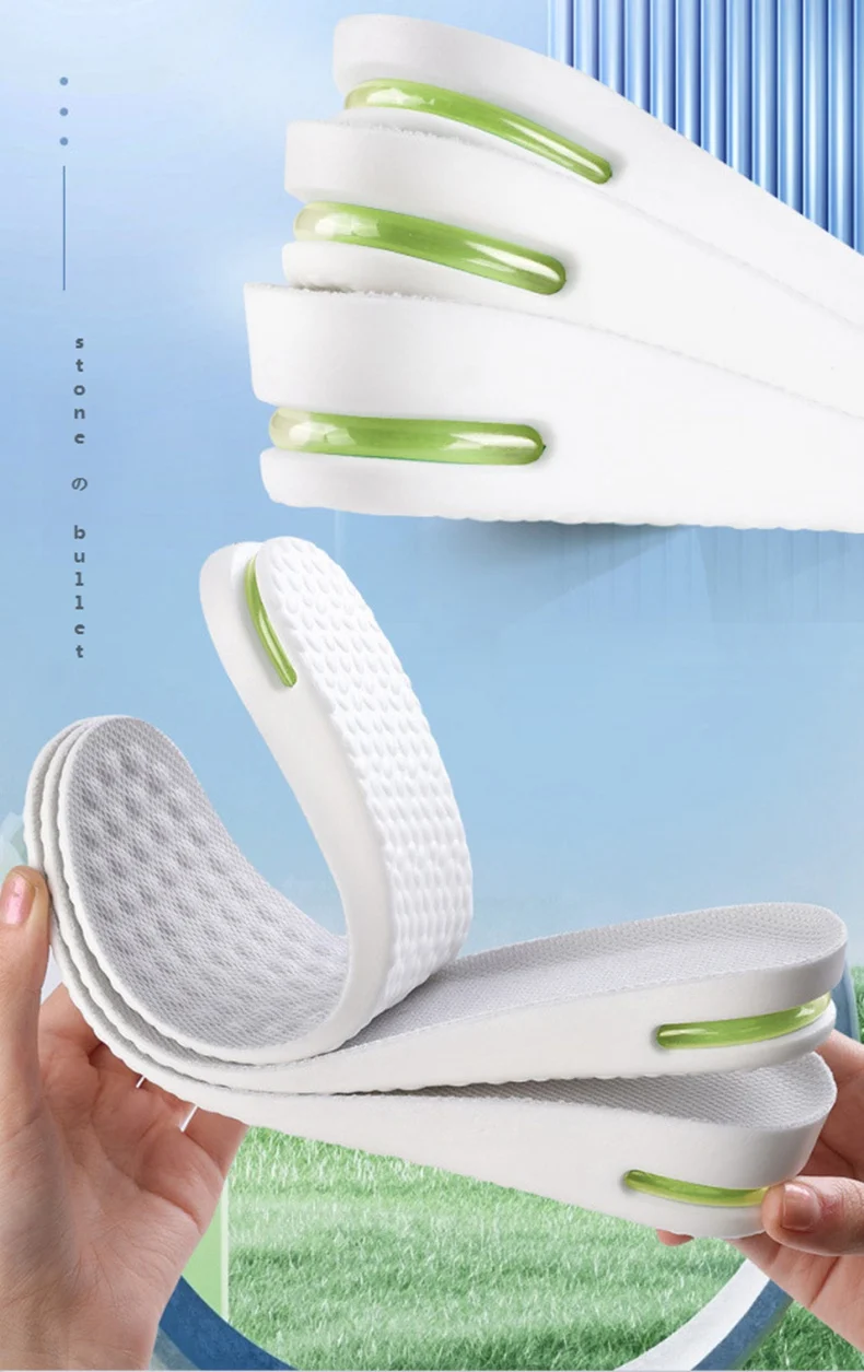 Height Increase Insole for Feet Comfort Plantar Fasciitis Shoes Insoles Men Women Sports Air Shock Absorbing Shoe Pads 1/2Pair