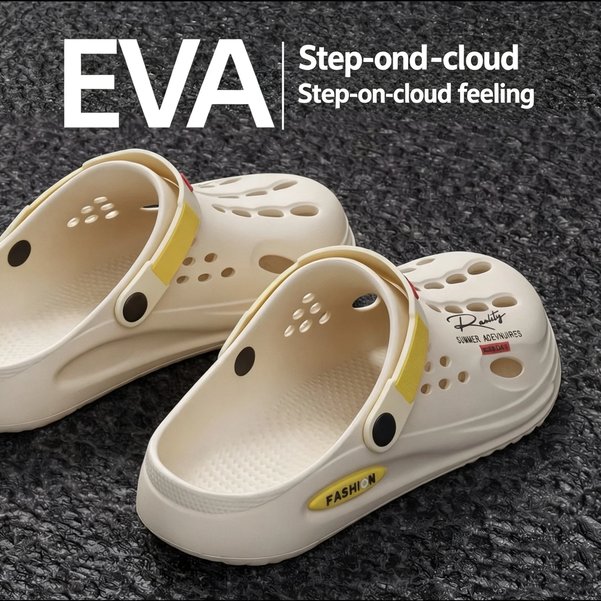 Men's Slippers EVA Hole Mens Mules Non-Slip Slippers Thick Soft Platform Slide Fashion Comfortable Men's Sandals Summer Shoes