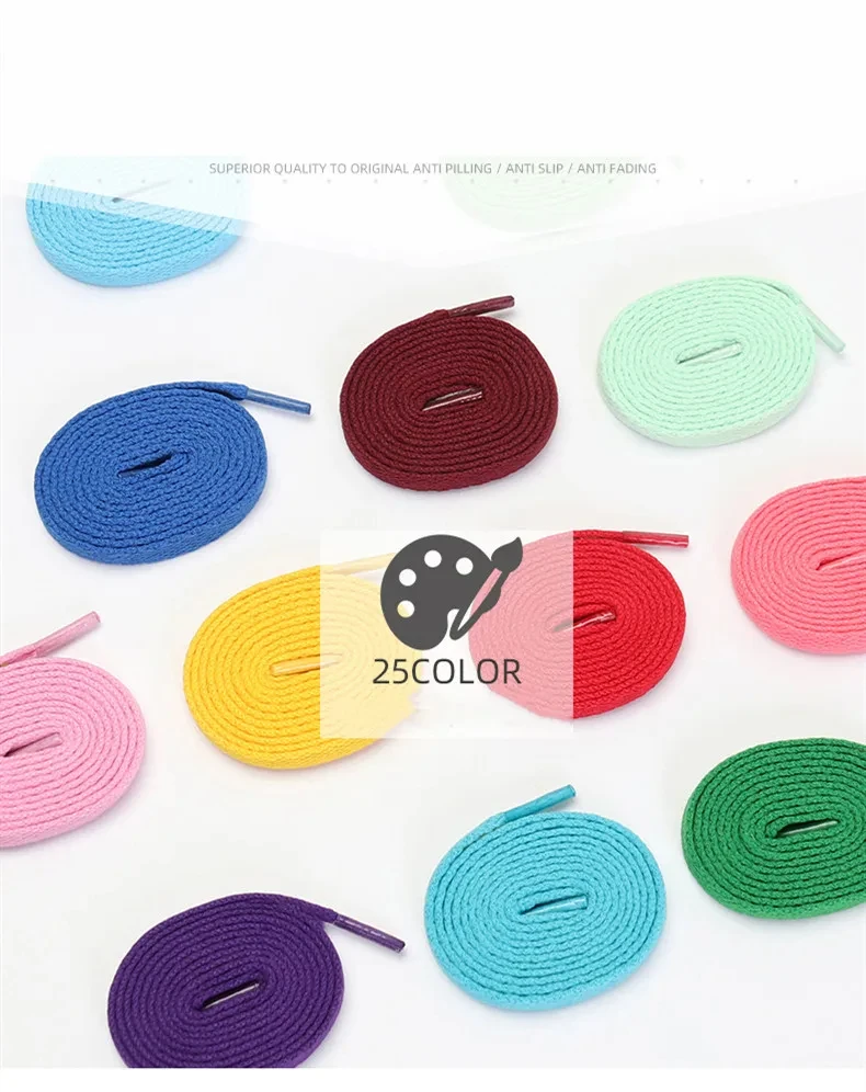 1Pair Flat Shoelaces Classic Shoe Laces Fashion Solid Sports Shoelace Length 100/120/140/160/180cm Shoe Accessories