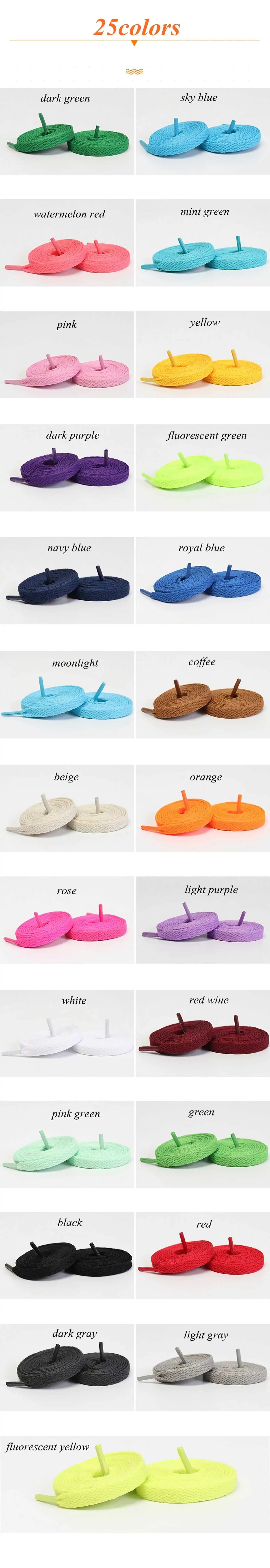 1Pair Flat Shoelaces Classic Shoe Laces Fashion Solid Sports Shoelace Length 100/120/140/160/180cm Shoe Accessories