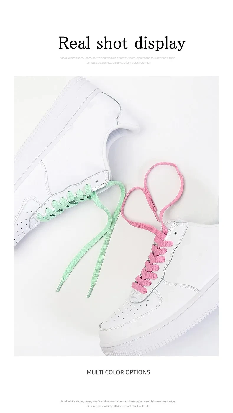 1Pair Flat Shoelaces Classic Shoe Laces Fashion Solid Sports Shoelace Length 100/120/140/160/180cm Shoe Accessories