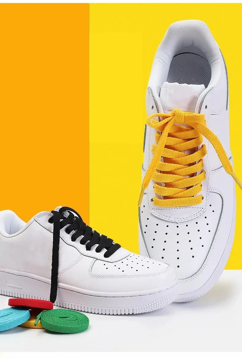 1Pair Flat Shoelaces Classic Shoe Laces Fashion Solid Sports Shoelace Length 100/120/140/160/180cm Shoe Accessories