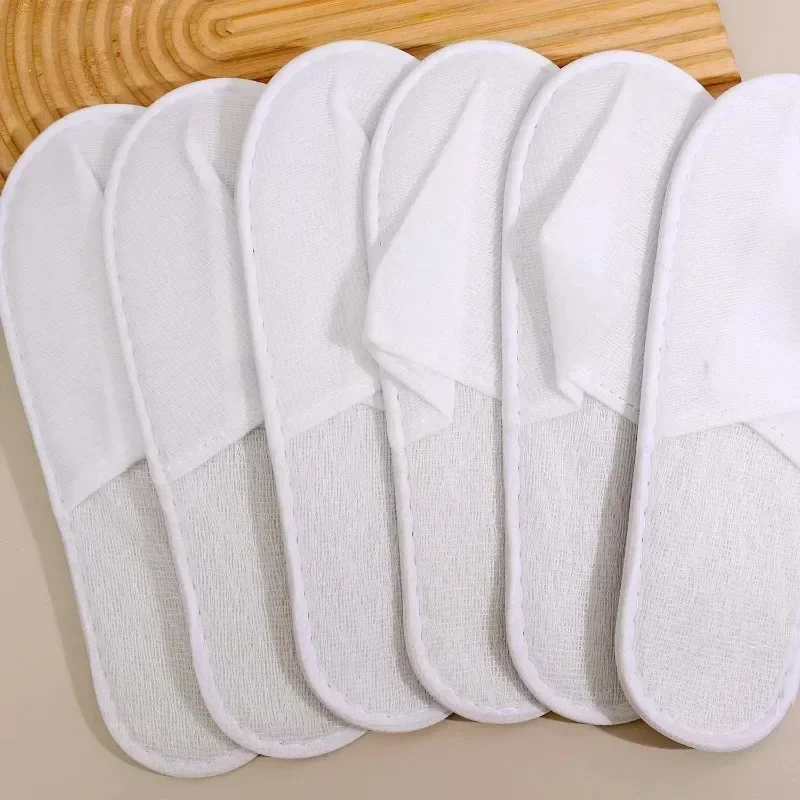 40pairs 2026 White Hotel Slipper Unisex Disposable Slippers for Home Guests Non-Slip Bathroom Spa Slippers Shoes for Men Women