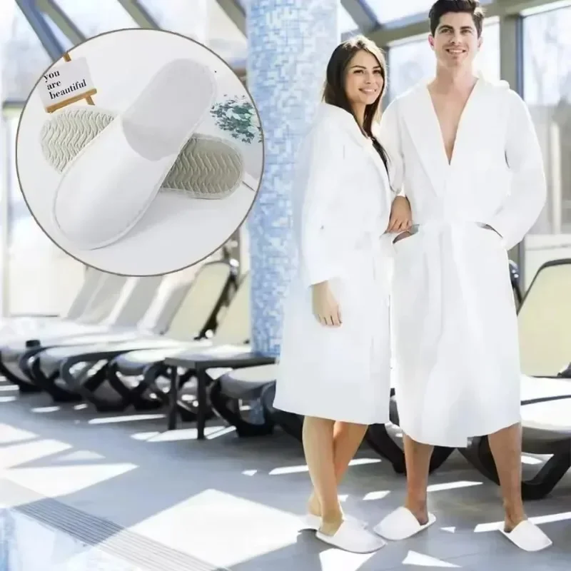 40pairs 2026 White Hotel Slipper Unisex Disposable Slippers for Home Guests Non-Slip Bathroom Spa Slippers Shoes for Men Women