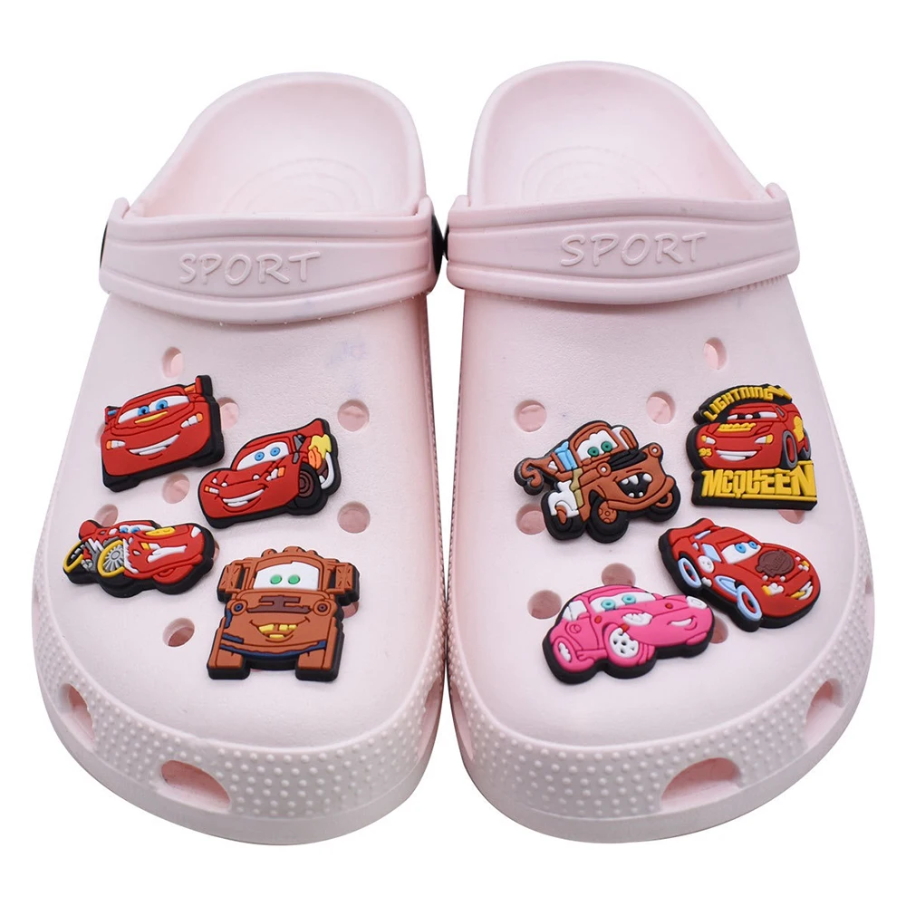 10-44Pcs Cartoon Car Shoe Charms For Slides Clog Sandals Shoes Decorations Accessories Buckle For Christmas Birthday Gifts