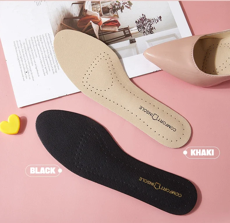 Leather Women Shoes Insoles Soft Non-slip Shoe Pads Comfort Arch Support Insole for Feet Plantar Fasciitis Relief Shoe Inserts