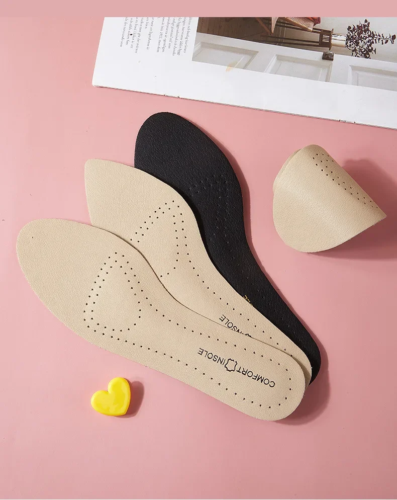 Leather Women Shoes Insoles Soft Non-slip Shoe Pads Comfort Arch Support Insole for Feet Plantar Fasciitis Relief Shoe Inserts