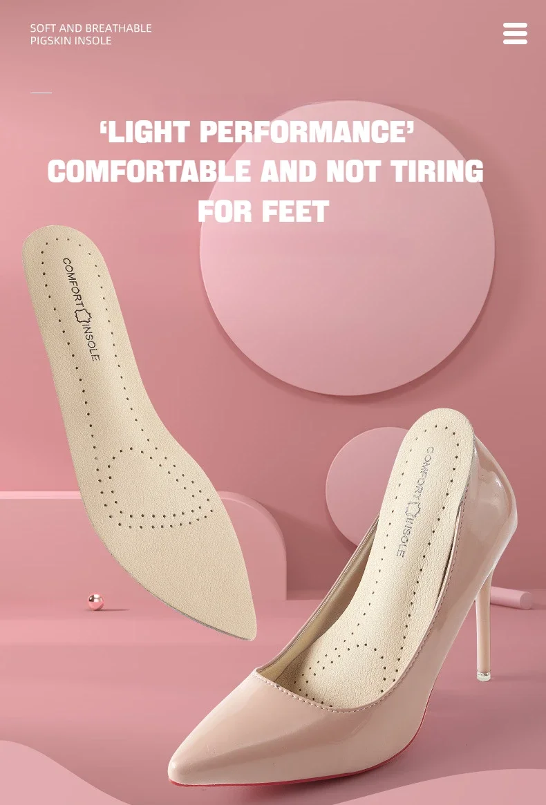 Leather Women Shoes Insoles Soft Non-slip Shoe Pads Comfort Arch Support Insole for Feet Plantar Fasciitis Relief Shoe Inserts