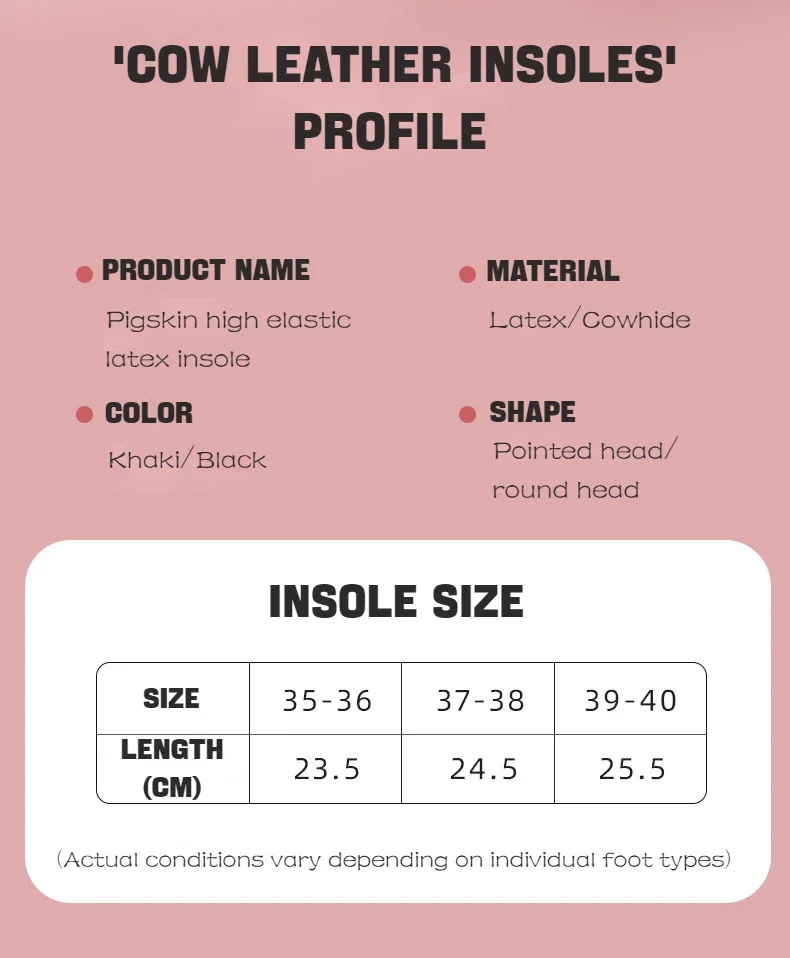Leather Women Shoes Insoles Soft Non-slip Shoe Pads Comfort Arch Support Insole for Feet Plantar Fasciitis Relief Shoe Inserts