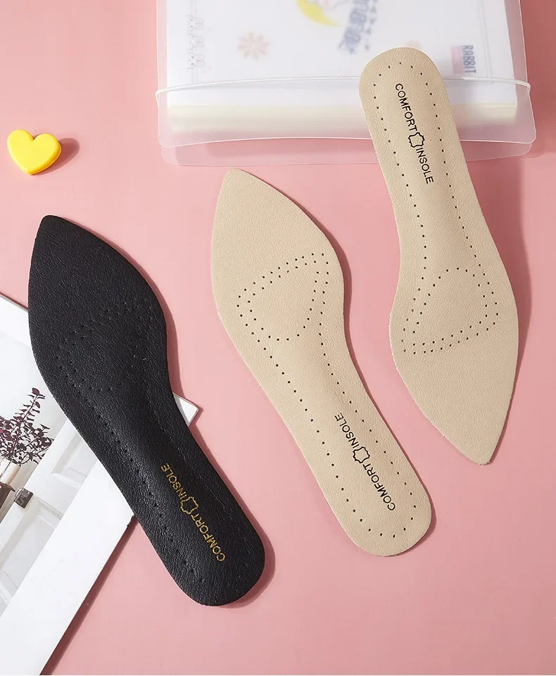 Leather Women Shoes Insoles Soft Non-slip Shoe Pads Comfort Arch Support Insole for Feet Plantar Fasciitis Relief Shoe Inserts