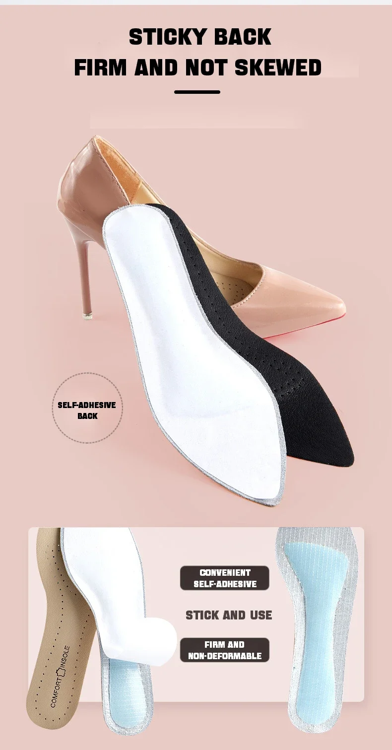 Leather Women Shoes Insoles Soft Non-slip Shoe Pads Comfort Arch Support Insole for Feet Plantar Fasciitis Relief Shoe Inserts