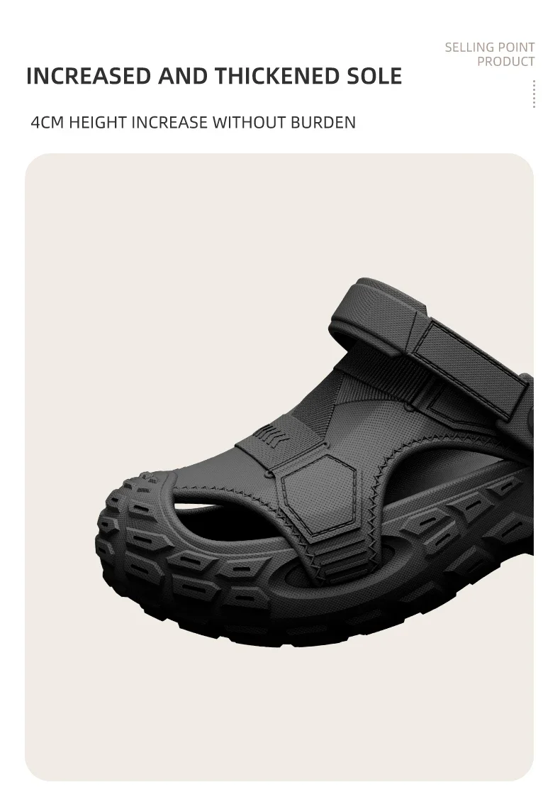 Summer Men's Outdoor Clog Sandals EVA Breathable Non Slip Closed Toe Wear Resistant Beach Slippers