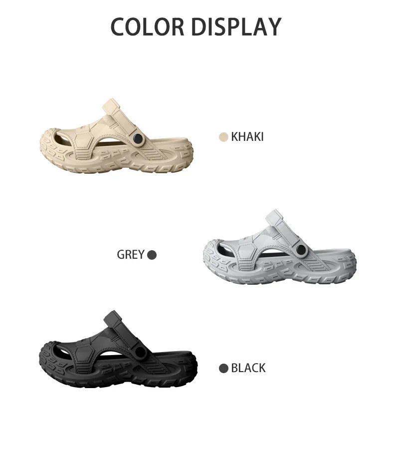 Summer Men's Outdoor Clog Sandals EVA Breathable Non Slip Closed Toe Wear Resistant Beach Slippers