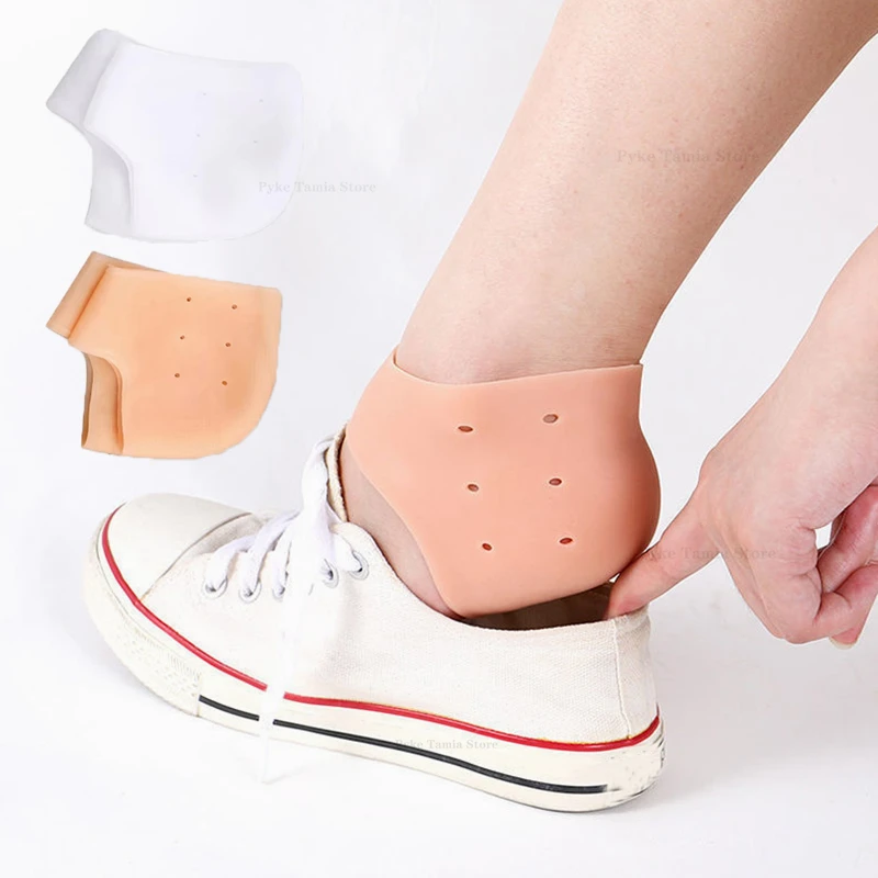 Silicone Heel Protector Men Women Relief Plantar Fasciitis Inserts Heel Pads Moisturizing Relief for Blister Cracked Foot Care
