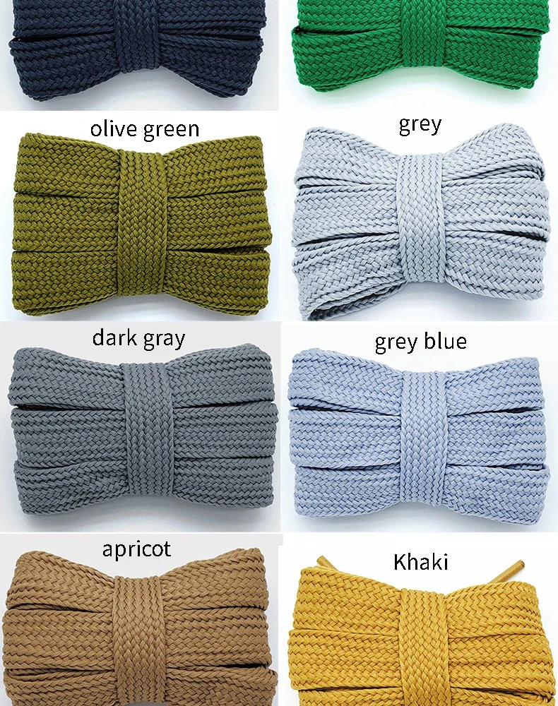 New 2cm Wide Fashion Laces Men and Women Sneakers Flat Shoes Casual Shoes Lace Length 100/120/140/160cm Shoelace 18 Color