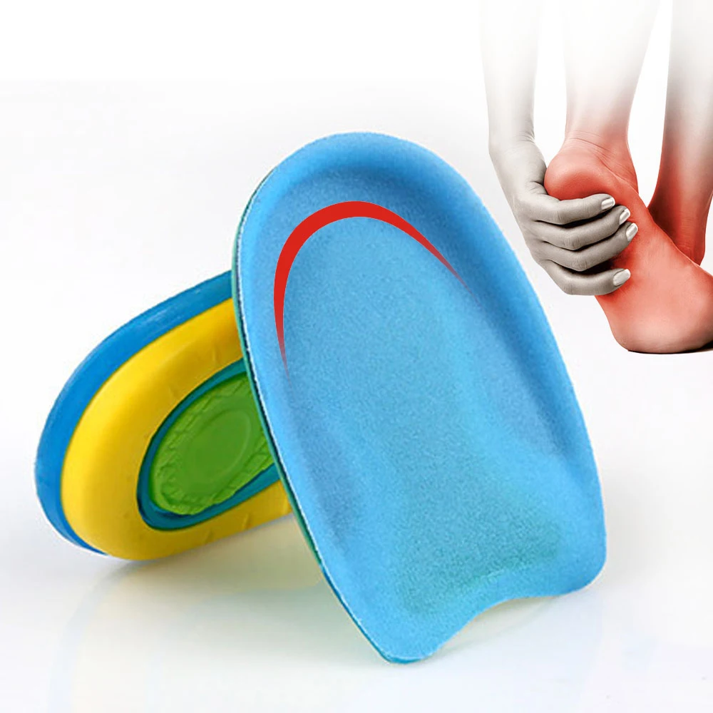 Silicone Gel Insoles for Heel Spurs Fascitis Plantar Pain Relief Treatment Inserts Heel Cup Cushion Height Increase Shoe Insoles