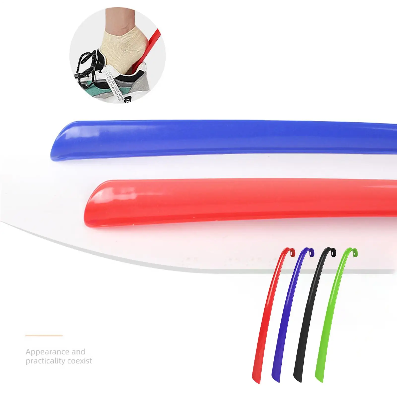 Plastic Extra Long Shoehorn Hotel Household Shoe Wearer Shoes Lifter Lazy Does Not Bend Shoe Draw Helper Shoe Horn