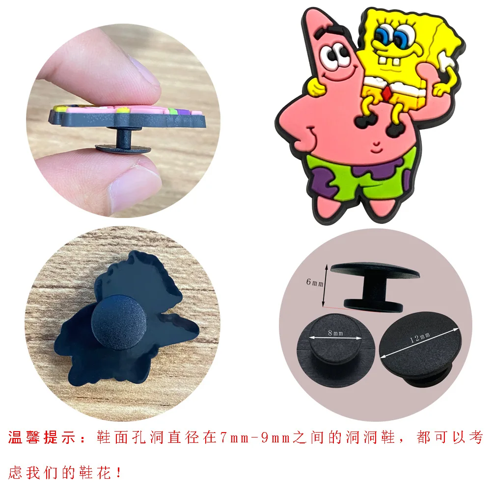 5-100PCS SpongeBob SquarePants Shoe Patrick Star Charm Mix Wholesale PVC cartoon Decoration Detachable Waterproof To Xmas Gift