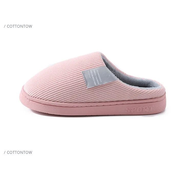 Cotton Slippers Women's Home Autumn and Winter Home Indoor Warm Couple Plush Home Non-Slip Thick-Soled Confinement Shoes Winter