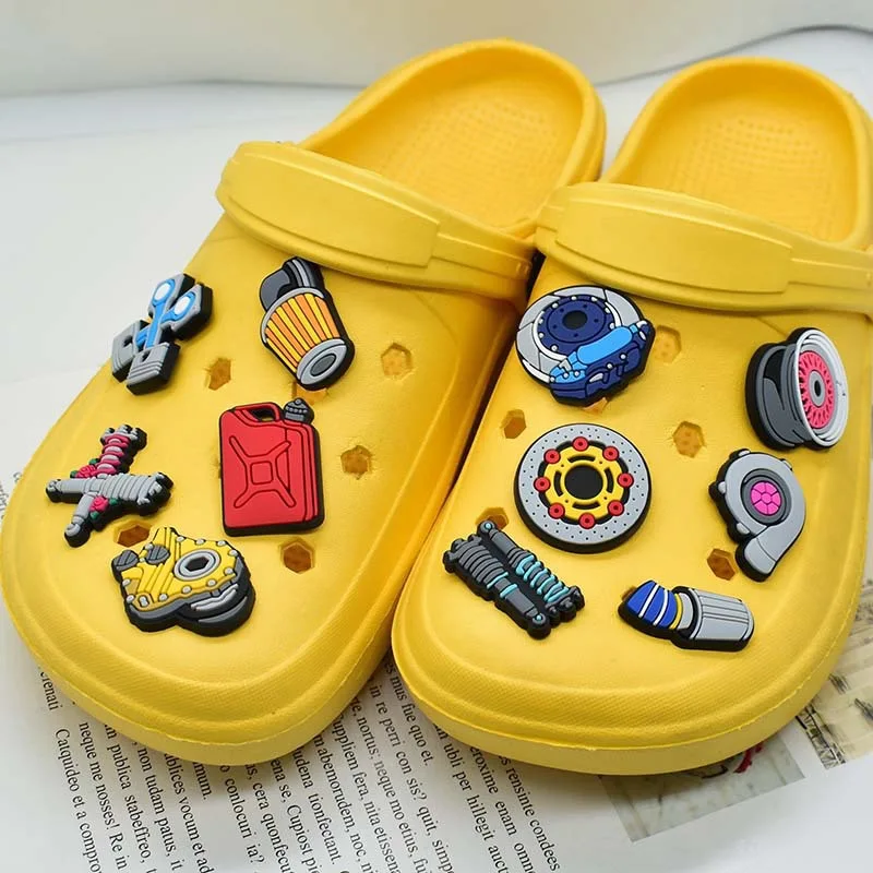 1/12Pcs Various Car Parts Shoes Charms Turbocharger Slipper Button Accessories For Popular Birthday Gift