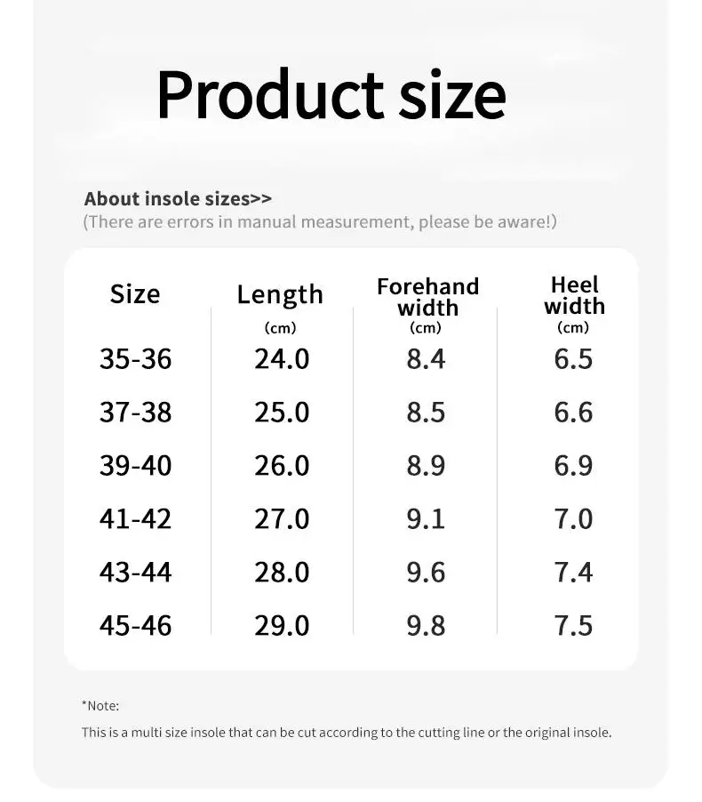 Men and Women Arch Support Orthopedic Insoles Plantar Fasciitis Insoles Sports Shoes Elastic Shock-Absorbing Insoles 1 Pair