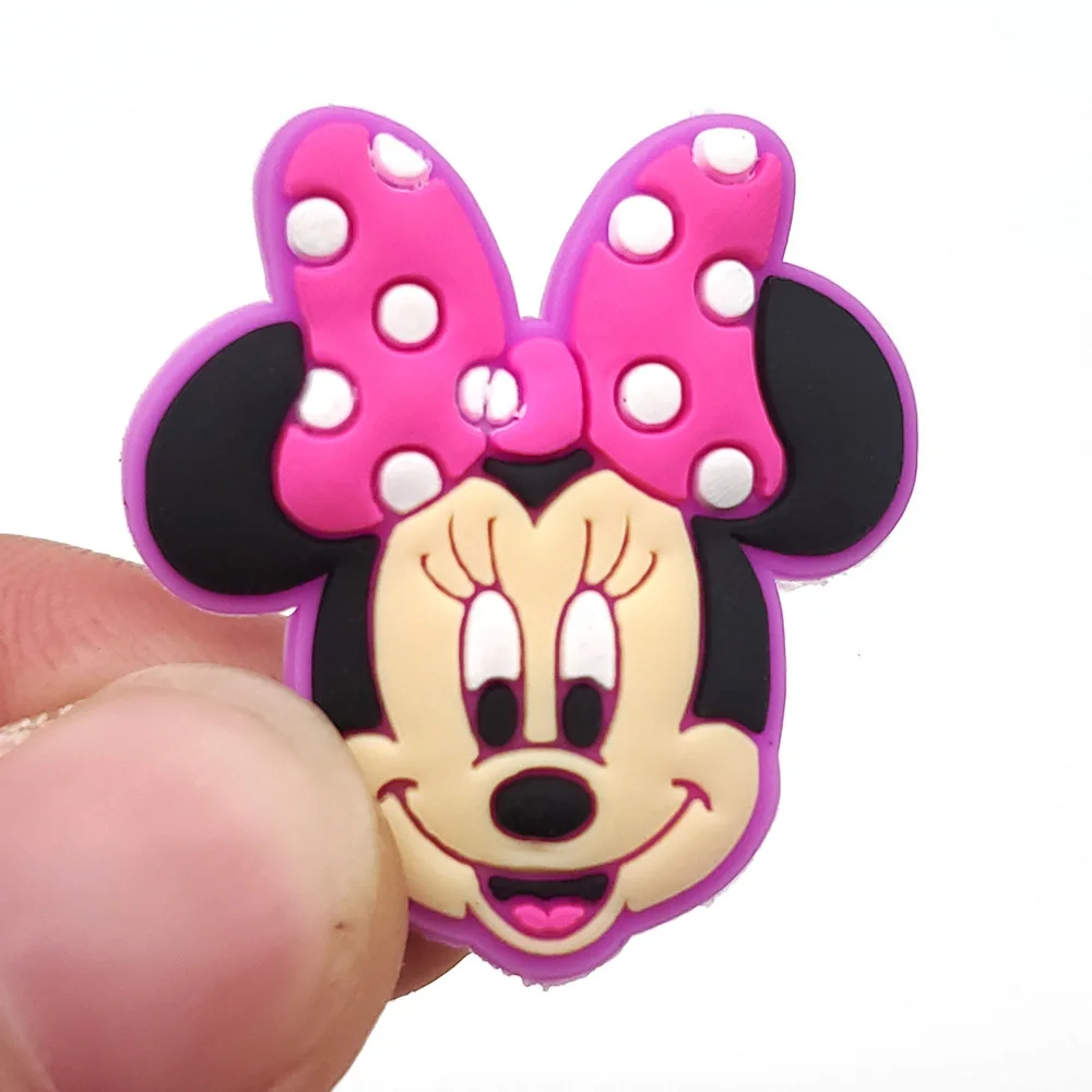 8Pcs Cute Mickey Minnie Donald PVC Shoe Charms Cartoon Cupcake Pattern Detachable Clog Shoe DIY Decor Accessories