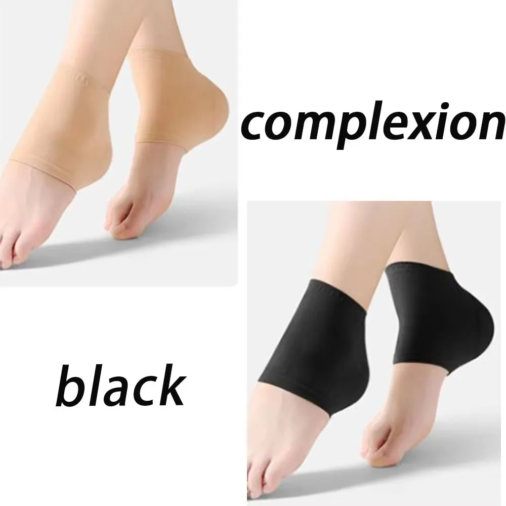 Black/Nude Heel Protective Mesh Gel Silicone Heel Sock Foot Cover Moisturizing Anti-wear Anti-crack Half Sock Heel Cover