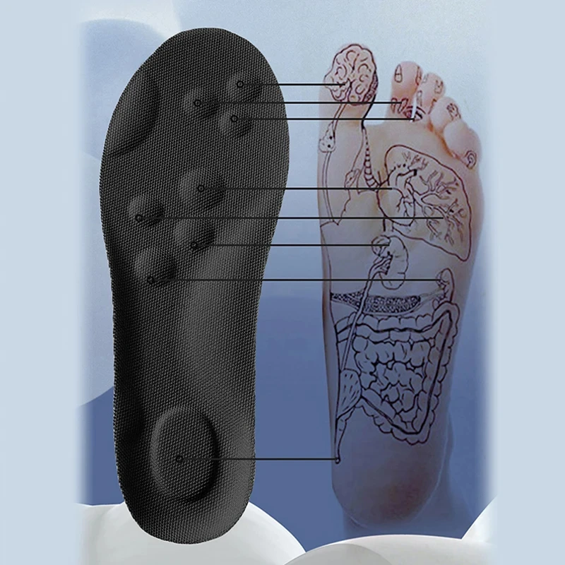 4D Sports Insoles Shoes PU Sole Soft Breathable Shock Absorption Cushion Heavy Duty Support Pain Relief Running Orthopedic Care