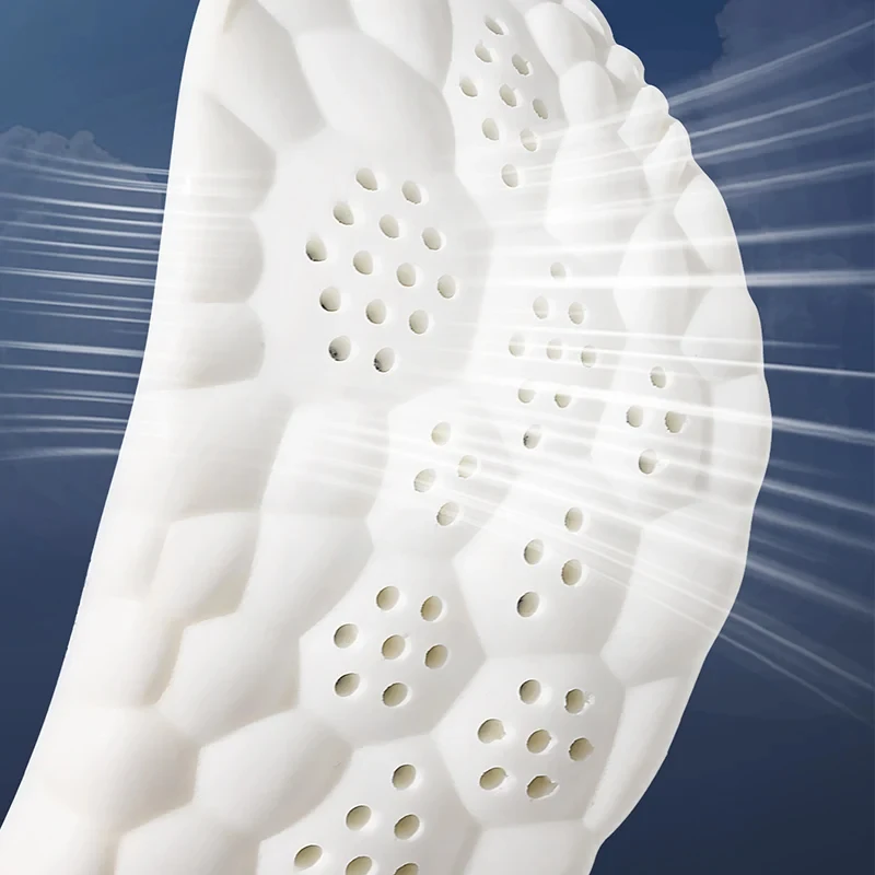4D Sports Insoles Shoes PU Sole Soft Breathable Shock Absorption Cushion Heavy Duty Support Pain Relief Running Orthopedic Care