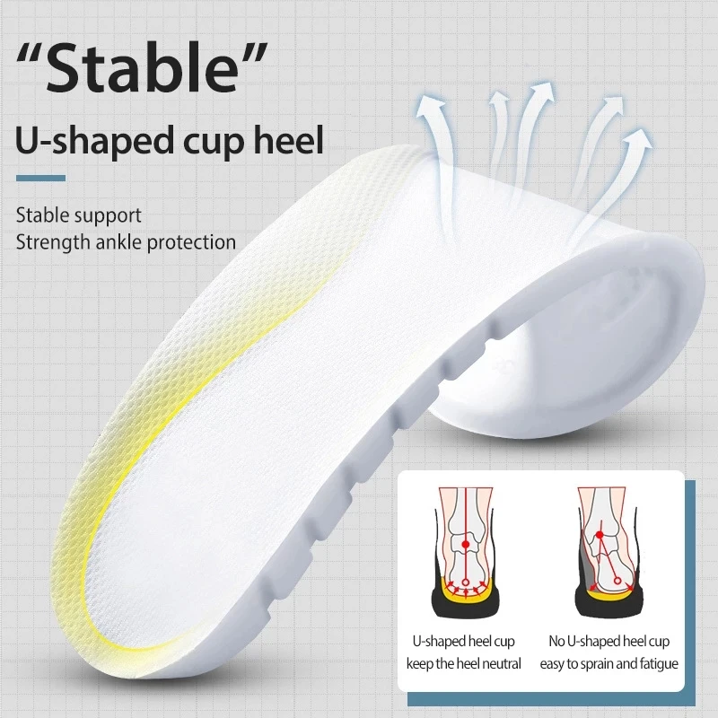 1 Pair New White Invisible Height Increase Insoles EVA Soft Light Shoes Sole Pad for Men Women