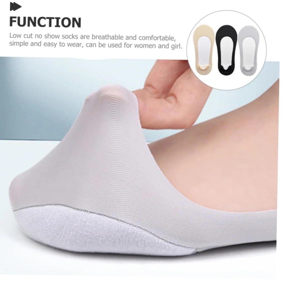 Women's 3D Anti-Slip Low-Cut Boat Socks,Comfortable Invisible Liner Boat Socks, Soft Sponge Cushioning Shock Absorption