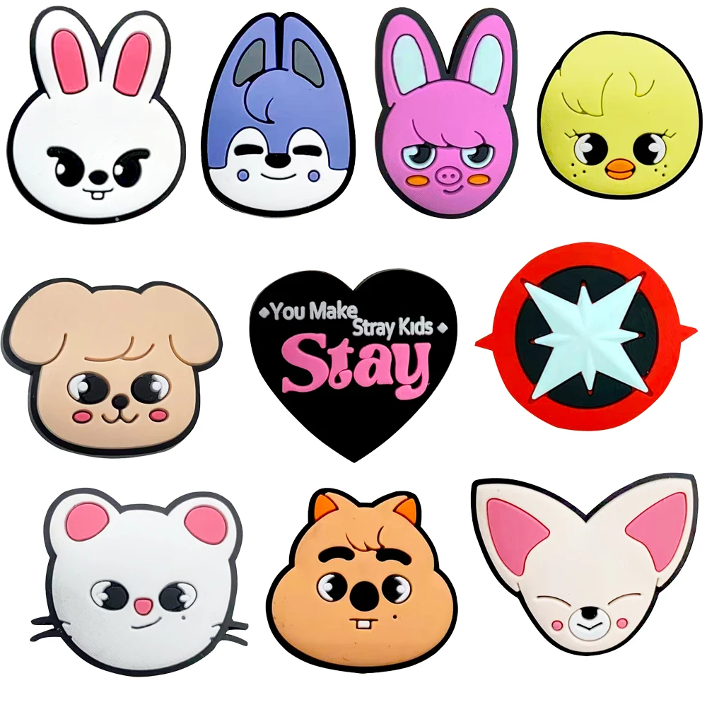 1-10pcs Hot Toys Cartoon Cute Small Animal Series PVC Shoe Accessories DIY Creativity Sandal Wristbands Party Decorations