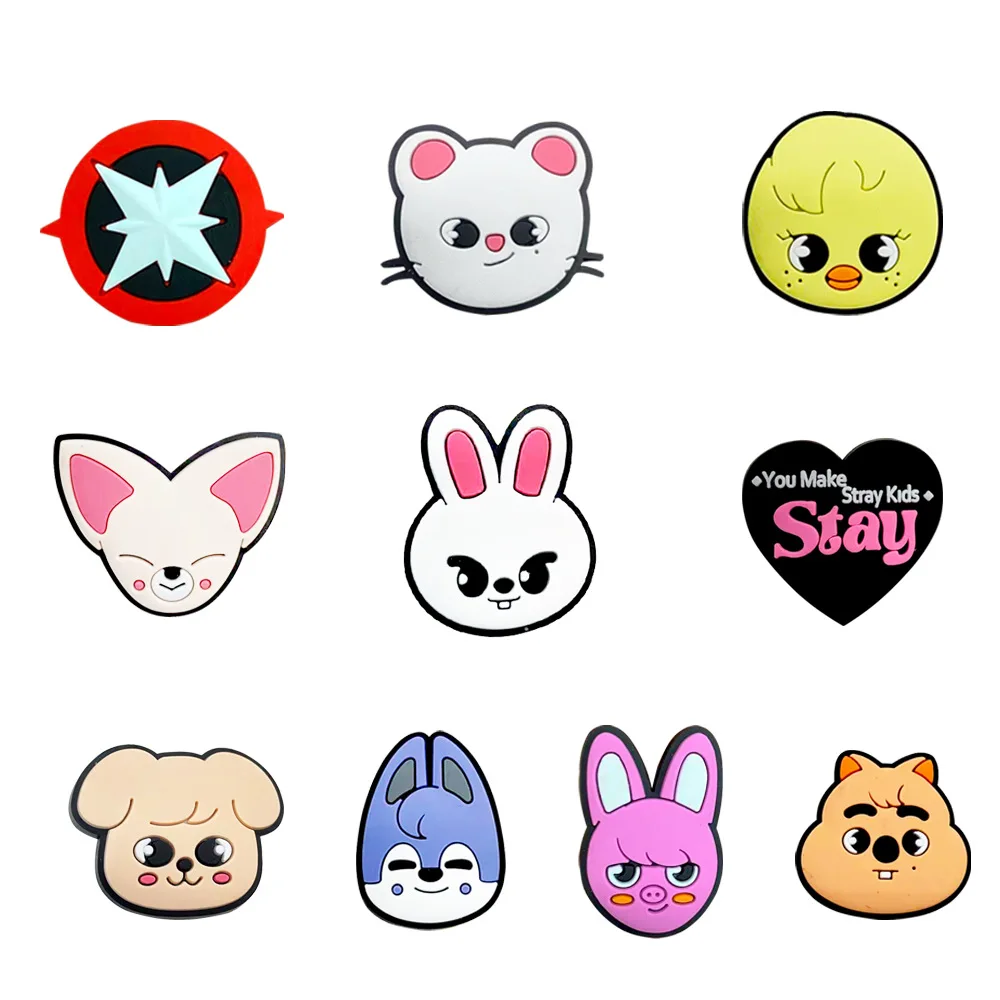 1-10pcs Hot Toys Cartoon Cute Small Animal Series PVC Shoe Accessories DIY Creativity Sandal Wristbands Party Decorations