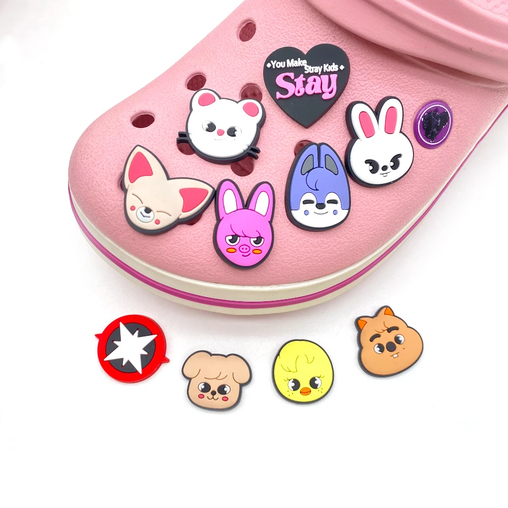 1-10pcs Hot Toys Cartoon Cute Small Animal Series PVC Shoe Accessories DIY Creativity Sandal Wristbands Party Decorations