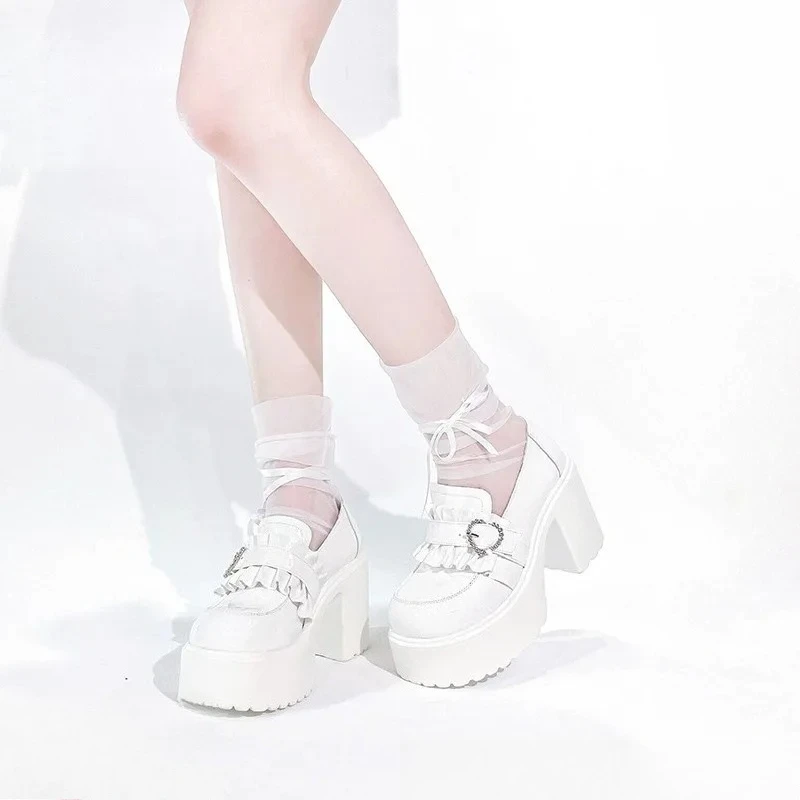 Thick Bottom Mary Jane Small Leather Shoes Women 2025 Autumn New Design Punk Lolita Shoes Women Fashion Versatile Loafers Casual
