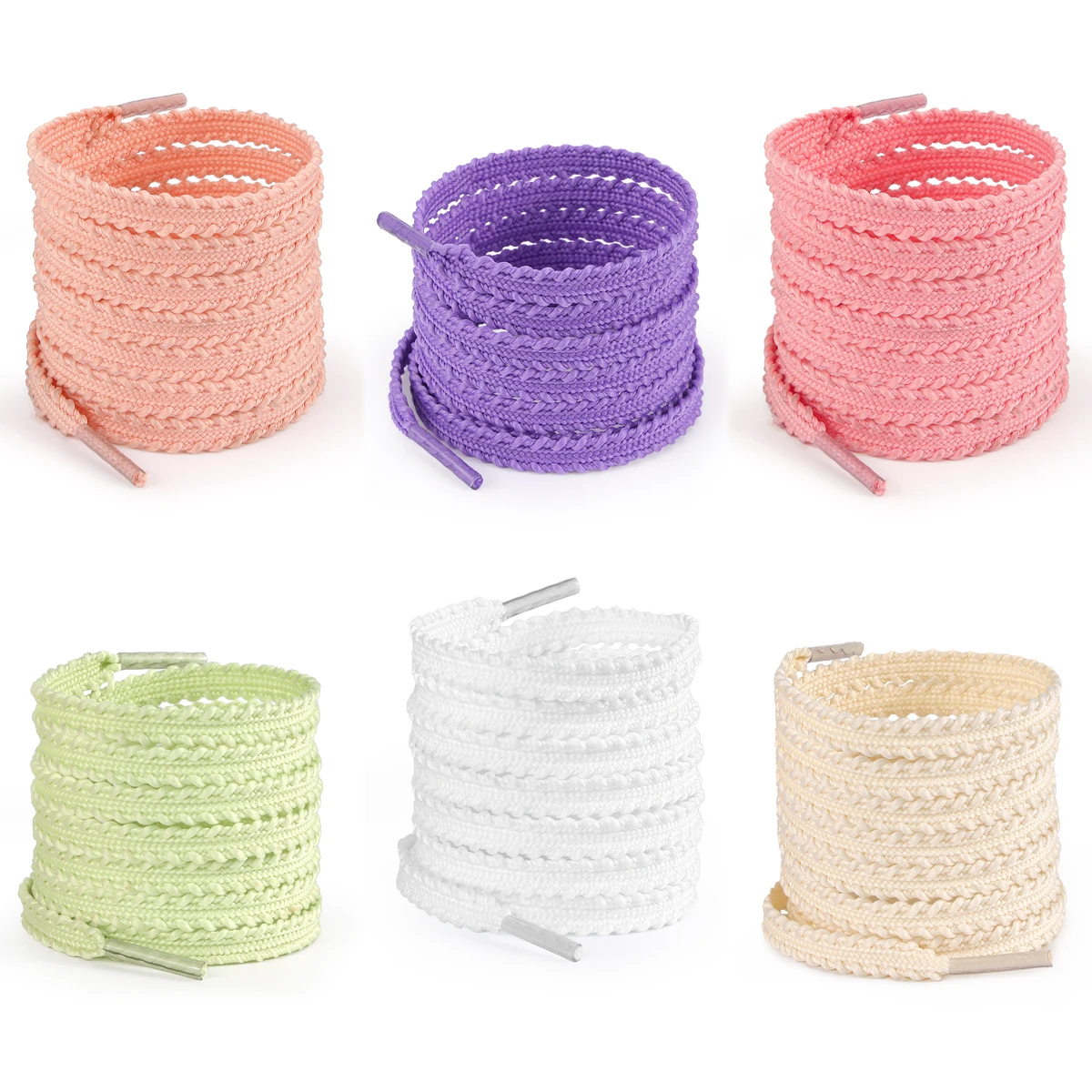 New Casual Sneakers Tennis Flat Shoelaces Fashion Rope Shoelace for Shoes Solid Color Flat Woven Laces Shoes Accessories
