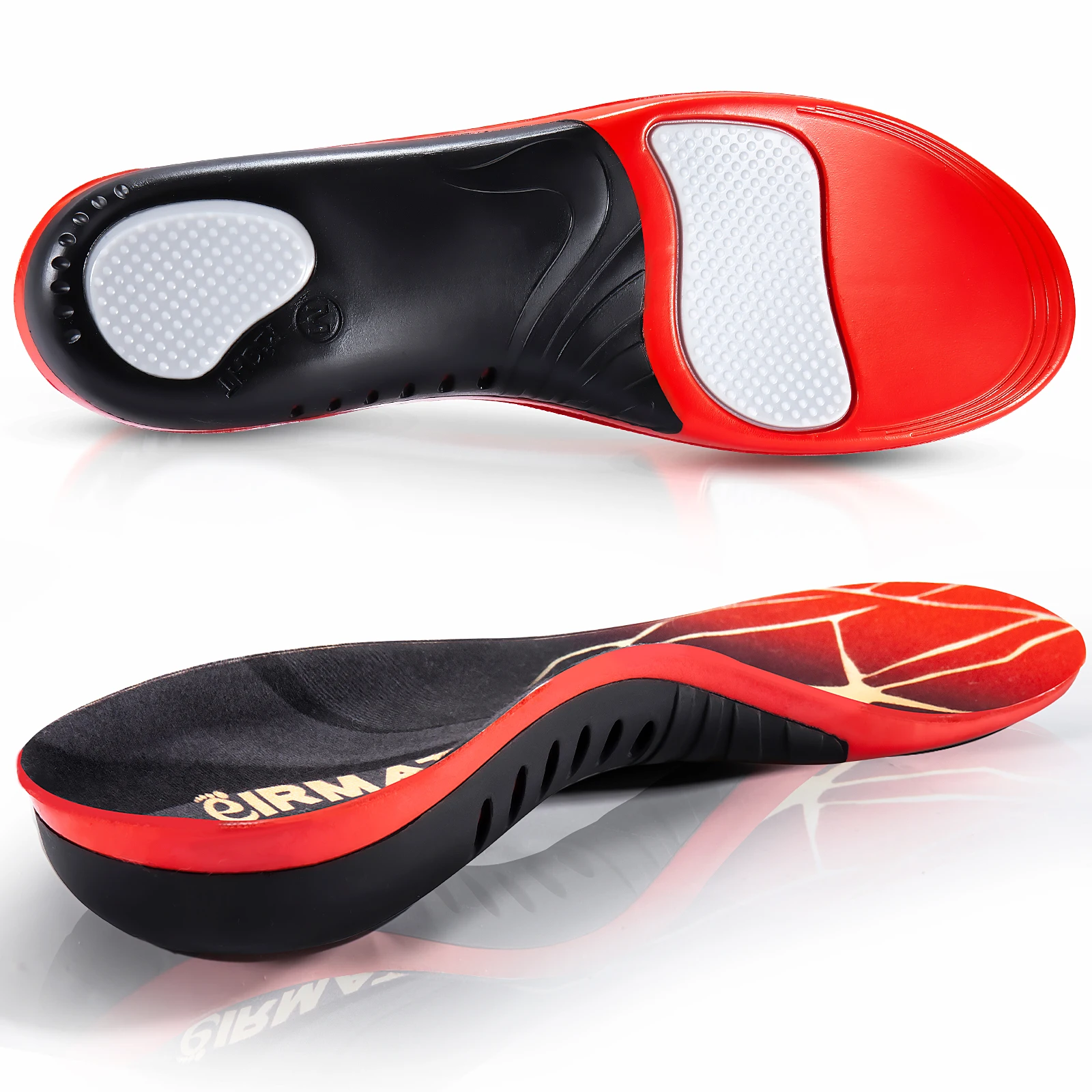 220+ Lbs Heavy Duty High Arch Support Insoles for Men Women Shock Absorbing Shoe Inserts for Flat Feet Standing All Day Insole