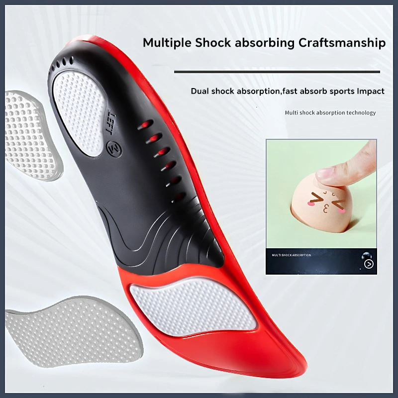 220+ Lbs Heavy Duty High Arch Support Insoles for Men Women Shock Absorbing Shoe Inserts for Flat Feet Standing All Day Insole