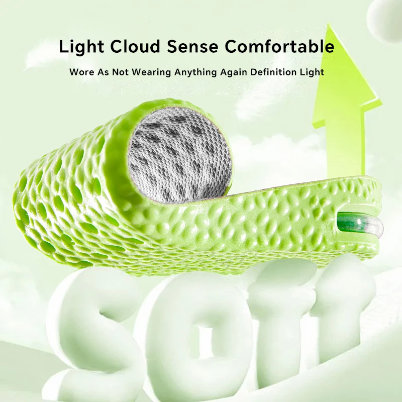 1Pair Height Increase Insole for Feet Comfort Plantar Fasciitis Shoes Insoles Men Women Sports Air Shock Absorbing Shoe Pads