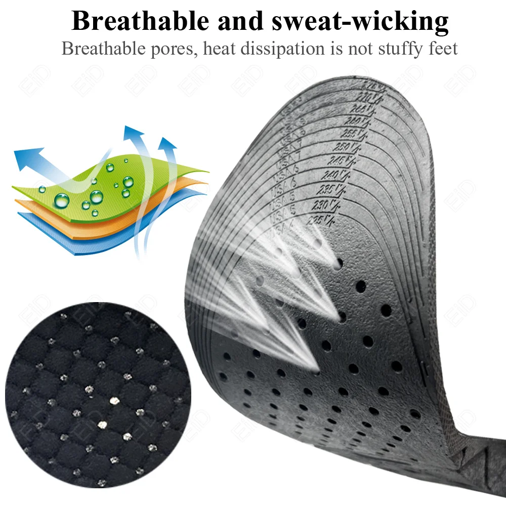 EiD 3-9cm Height Increase Insole Cushion Height Lift Adjustable Cut Shoe Heel Insert Taller shockarch Support Absorbant Foot Pad