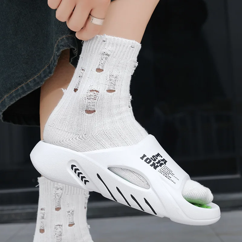 Men's Massage Slides Ultra Soft Cloud Slippers Thick Sole Non-slip Indoor Outdoor Sandals Casual Beach Flip Flops Big Size 48 49